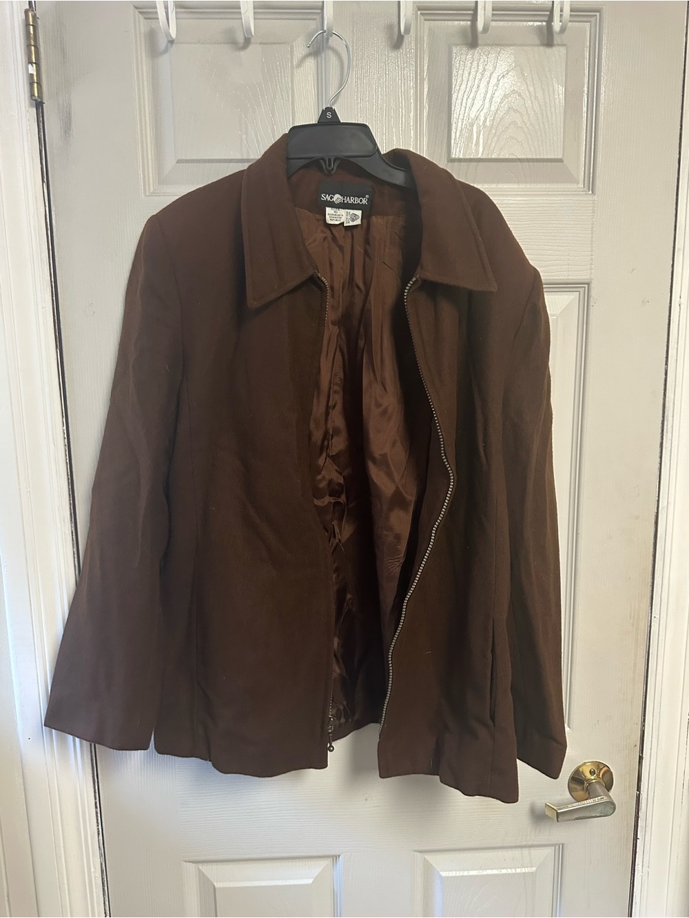 Arbor Brown Zip-Front Trench Jacket